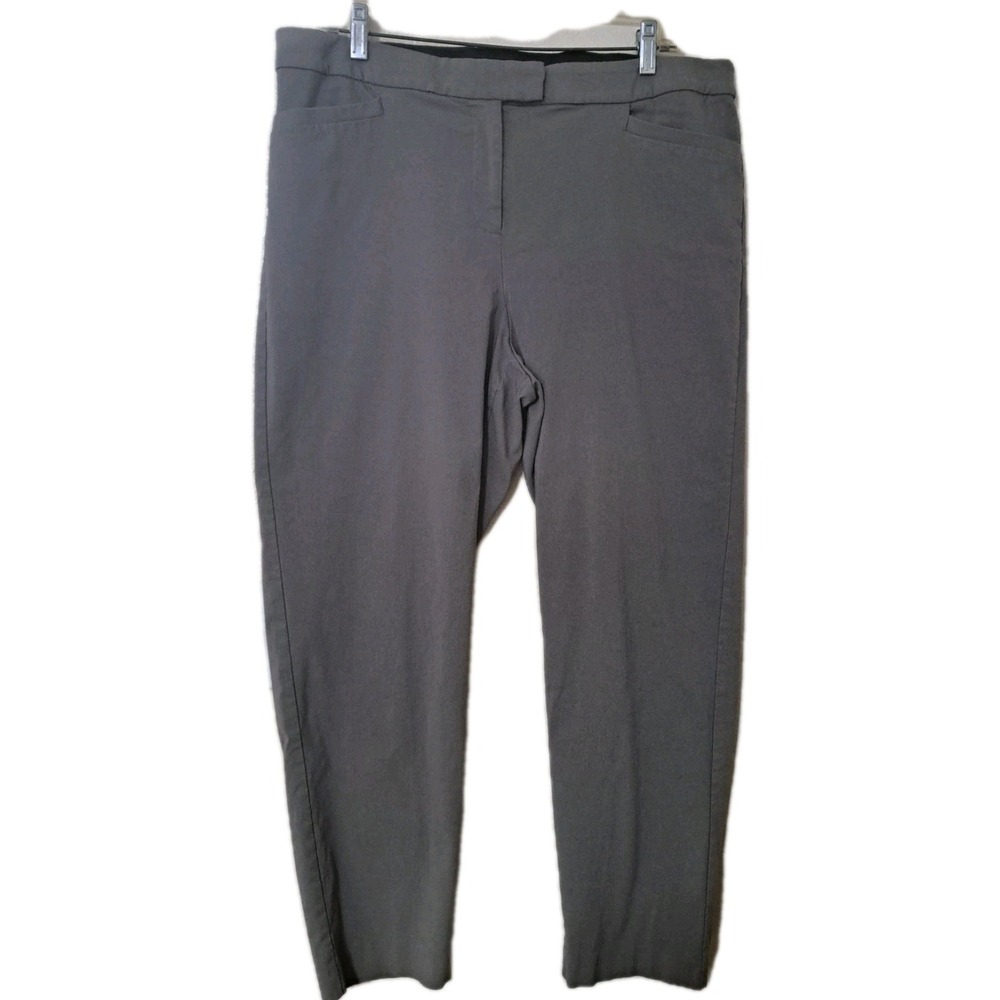Lane Bryant Gray Womens Size 18 straight Leg Stretch Pant Career Casual